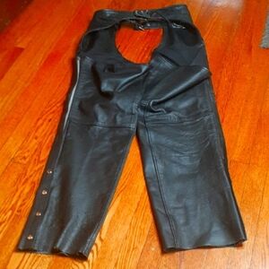 Zany Inc Black Leather Riding Chaps - Size: XL